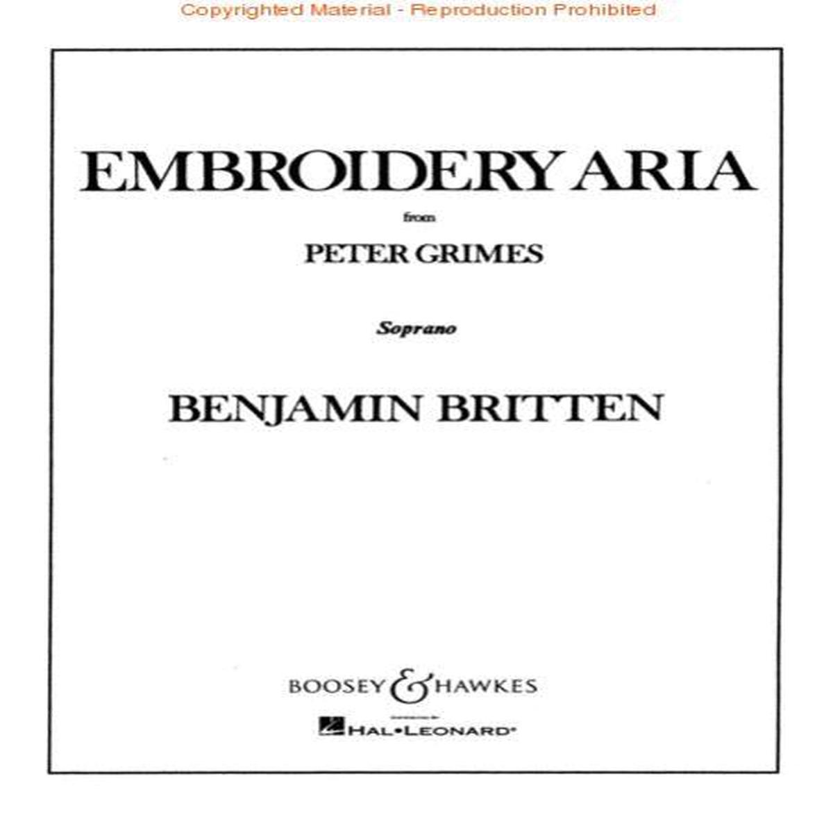 Embroidery Aria from Peter Grimes